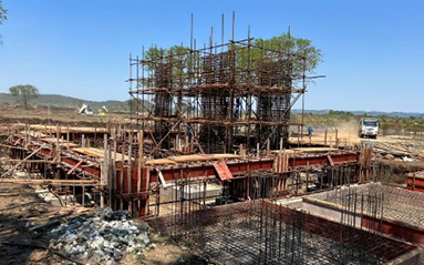 Equipment foundation for the screening workshop completed