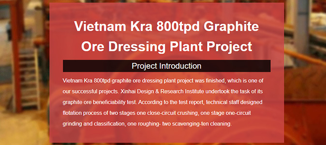 Vietnam Kra 800tpd Graphite Ore Dressing Plant Project